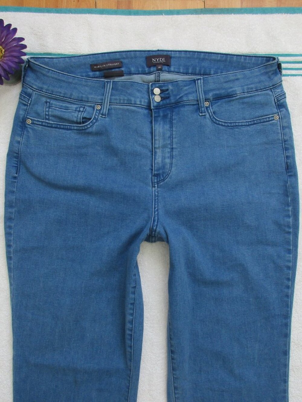 NYDJ Jeans Size 14 Lift Tuck Marilyn Straight Denim